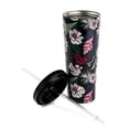 thumbnail image 2 of TAL Stainless Steel Coolie Tumbler 24oz, Black Flower, 2 of 5