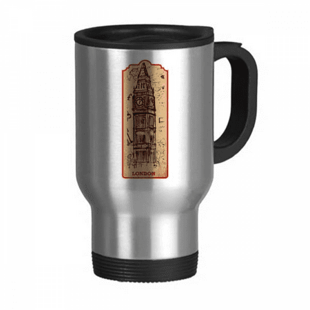 

Big Ben England Landmark Flag Mark Pattern Travel Mug Flip Lid Stainless Steel Cup Car Tumbler Thermos