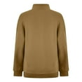 thumbnail image 5 of YUGYXL Women's Half Zipper Pullover Long Sleeve Sweatshirt with Pockets Casual Collared Blouse Tops Khaki XXL, 5 of 7