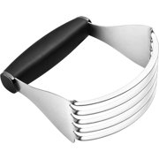 Dough Blender For Baking, Heavy Duty Dough Cutter Tool, Stainless Steel Pastry Cutter Tool with Sharp & Sturdy Blades, Pastry Blender for Easy Mixing, Dishwasher Safe - XL Size - Black