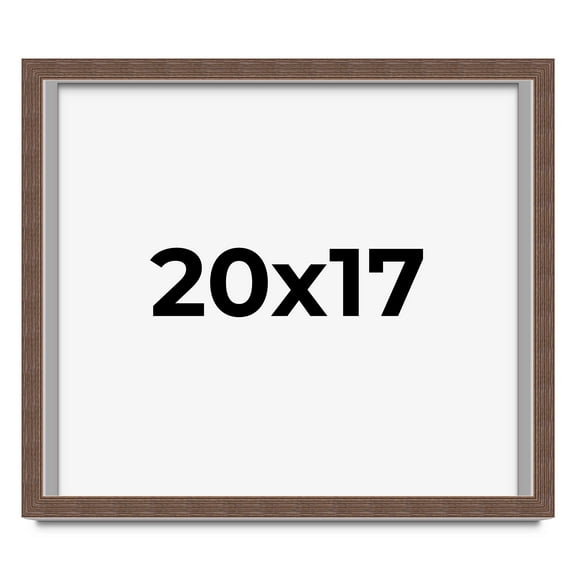 20x17 Shadow Box Frame Brown | 1.125 inches Deep Real Wood Rustic Shadowbox Display Frame | UV