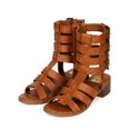 thumbnail image 5 of Bumper CD37 Leatherette Open Toe Multi Buckle Chunky Heel Gladiator Sandal, 5 of 5