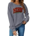 thumbnail image 3 of Womens Plus Size Christmas Sweatshirts 3/4 Length Sleeve Tops Xmas Graphic Christmas Top Funny Causal Christmas Shirt Tops Fleece Xmas Holiday Top, 3 of 3