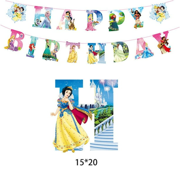 Kit Fête Blanche-Neige 2025 - Assiettes, Ballons, Bannière - Multicolore