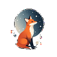 thumbnail image 3 of Sci - fi Fox Space Stickers Stickers, Waterproof Fox Space Stickers Sticker for Water Bottle Laptop Phone Cases Planner, 3 of 5