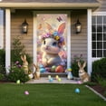 thumbnail image 4 of Weloille Easter Door Cover 1 Piece, Polyester Vivid Holiday Pattern, Reusable Decorative Party Background Banner, Suitable for Home Door Garden Wall Room Holiday Decoration, 4 of 6