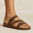 thumbnail image 6 of Cushionaire Lizzy Cork Footbed Womens Sandals - Comfortable Braided Summer Slip On Slide Sandals for Women 2025, 6 of 15