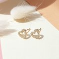 thumbnail image 5 of Aretes celestiales con relámpagos, luna y estrellas en plata de ley chapada en oro de 14 k - Aretes delicados para mujer JM, 5 of 5
