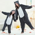 thumbnail image 5 of Family Matching Onsie Animal Themed Hooded Pajamas Unisex Soft Cozy Pjs - Black Dragon for Adult Size L, 5 of 8