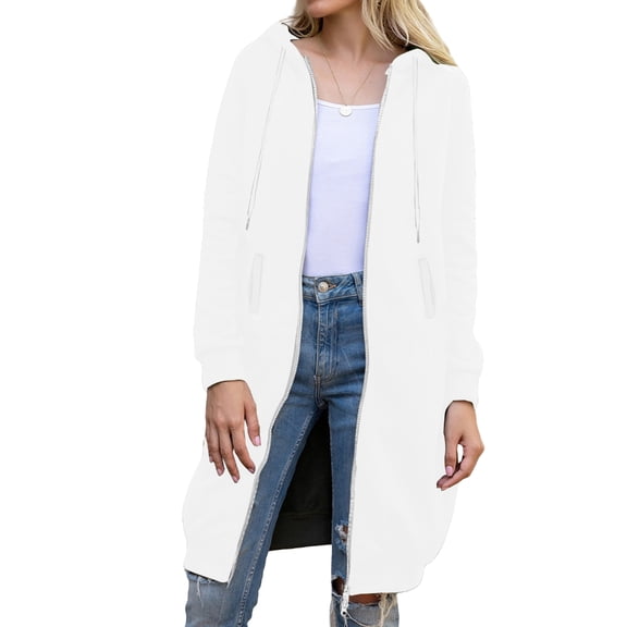 Women's Zip Up Hoodies Oversized Fleece Long Sweatshirts Casual Long Sleeve Hoodie Jacket Coat