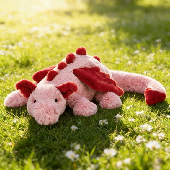 NOBRAND 20" Heart Dragon Stuffed Animals, Large Dragon Pillow Plush Toys, Pink and Red Heart Valentine’s Day Gift for Girlfriends
