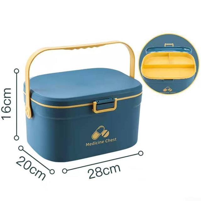 UHUSE Portable Medicine Lock Box with Handle First Aid Security Storage Box