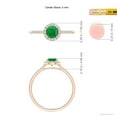 thumbnail image 4 of ANGARA Natural Round Emerald Halo Ring with Diamond Accents in 14K Rose Gold for Women (Size-5mm) | May Birthstone, Birthday, Anniversary, Jewelry Gift for Women | Natural Emerald Ring, 4 of 8