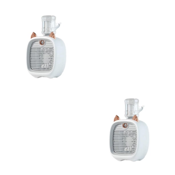 Yuarrent Mini ventilador 2 en 1 con 3 modos de carga USB ajustable para viajes, senderismo, Camping, ventiladores de refrigeración de Gris 2Conjunto