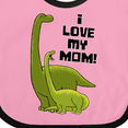 thumbnail image 4 of Inktastic I Love My Mom with Baby and Mommy Brontosaurus Boys or Girls Baby Bib, 4 of 4