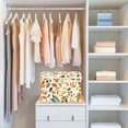 thumbnail image 4 of Yayeee Collapsible Cube Storage Bin with Lid Fabric Closet Decorative Basket with Handles, Beige Retro Leaves, 4 of 7