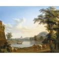 thumbnail image 2 of Jakob Philipp Hackert 18x15 Black Ornate Wood Framed Double Matted Museum Art Print Titled - View of Saint Peter's in Rome (1774), 2 of 5