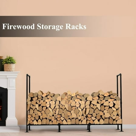 Versatile 4ft Heavy-Duty Metal Firewood Rack - Adjustable Indoor/Outdoor Log Holder for Bonfires, Farms & Fireplaces