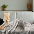 thumbnail image 3 of Rock Soft Flannel Fleece Throw Blanket, Concentration in Harmony Pure Theme, Cozy Plush for Indoor and Outdoor Use, 50" x 60", Taupe Pearl, by Ambesonne, 3 of 5