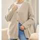 thumbnail image 3 of Jersey de mujer de color liso con escote en V y botones a juego sencillos de estilo europeo y estadounidense, 3 of 6