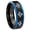 Black And Blue Step Edge, variant on Revere Masonic Dome Gold Plated Tungsten Men Ring 10MM