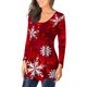 thumbnail image 4 of Pntutb moda mujer cuello redondo manga larga camiseta otoño estampado botón blusa suelta tops Pntutb Pntutb-5006, 4 of 7