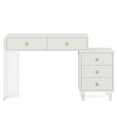 thumbnail image 5 of Yardi Yarda 5-Drawer Computer Desk with Transparent Acrylic Base and Legs, Desk for Indoor, White, 5 of 6