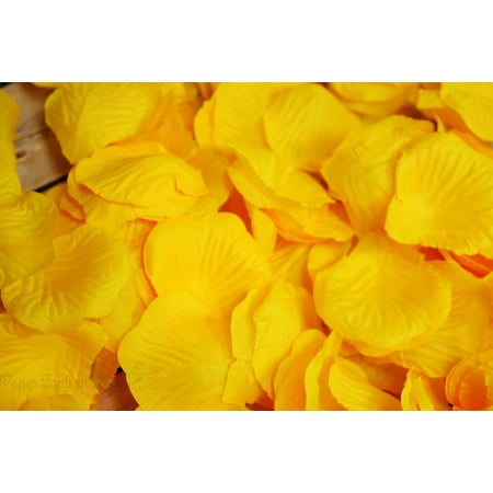Bulls Silk - Quasimoon Yellow Silk Rose Petals Confetti for Weddings in Bulk by PaperLanternStore