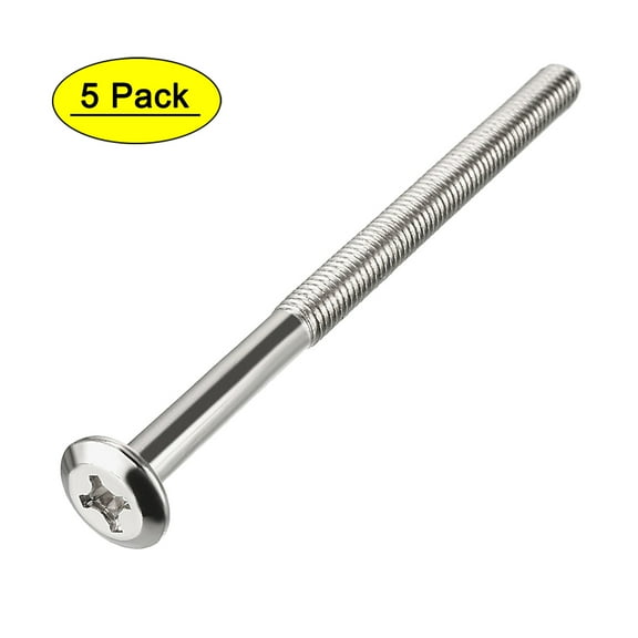 Uxcell M6x90mm Phillips Head Screws Furniture Bolts Half Thread 5 Pack