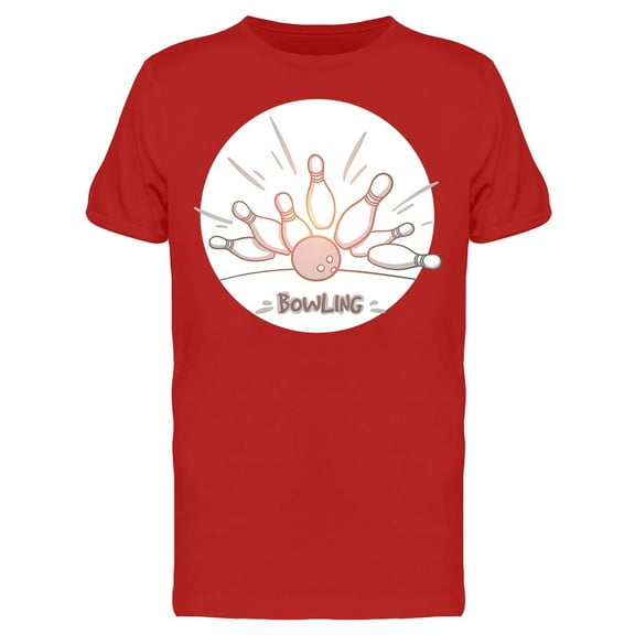 Bowling Ball Strike Sketch T-Shirt Men -Image by Shutterstock, Male XX-Large