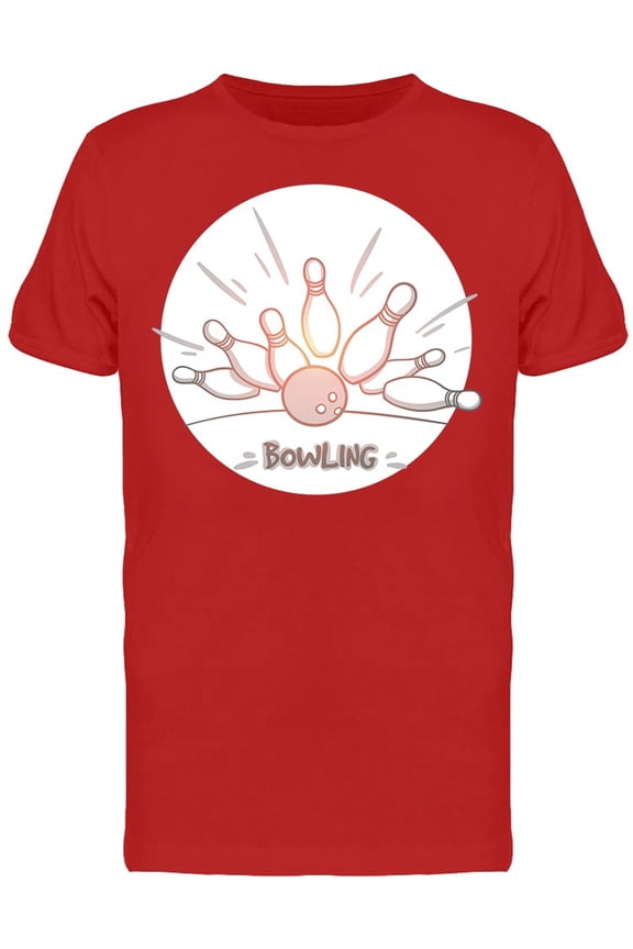 Bowling Ball Strike Sketch T-Shirt Men -Image by Shutterstock, Male 3X-Large