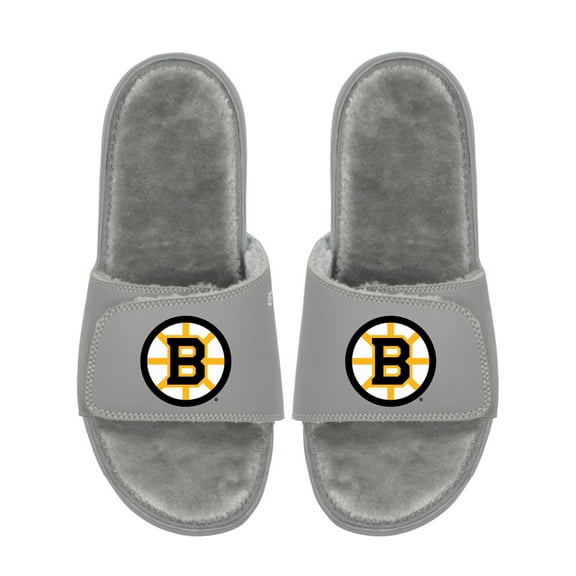 Unisex ISlide Boston Bruins Logo Fur Slide Sandals