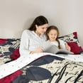 thumbnail image 5 of Homewish Valentine Rose Queen Comforter Set,Red Floral Bedding Sets,Retro Rustic Floral Bedding Comforter Set For Men Women,Super Cozy Room Decor Reversible,3 Pieces, 5 of 8