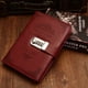 thumbnail image 2 of Inteprter PU Cuero Retro Vintage Notebook Contraseña Libro Planificador Oficina Privacidad Protección Papelería, Vino Rojo cartulina D, 2 of 6