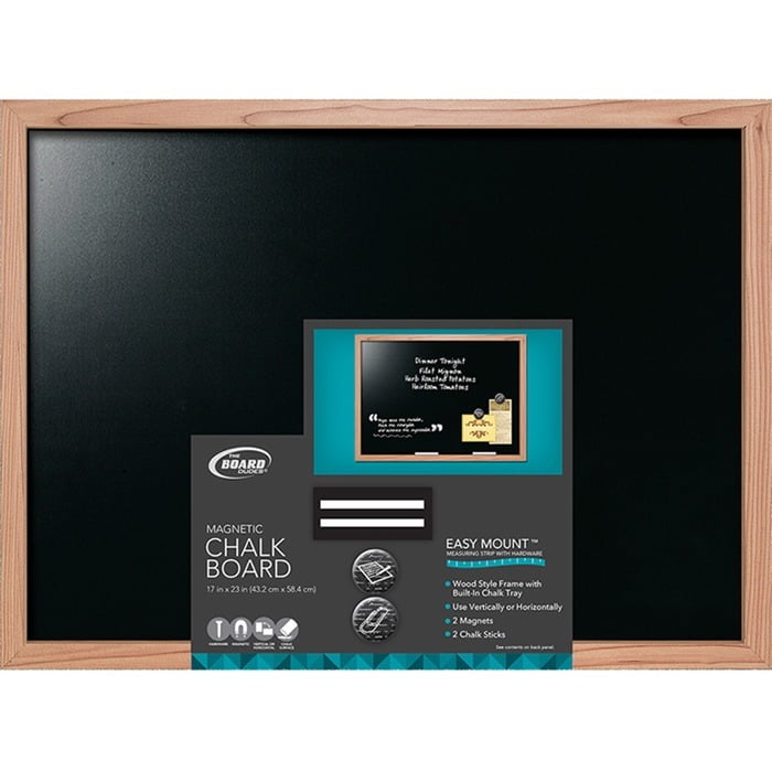23'' x 17'' Chalk Board Oak Wood Frame with Accessories