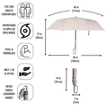 thumbnail image 2 of URBN ELEMNTS Compact Travel Rain Umbrella, Soft Latch Carabiner Handle, Auto Open Close, Beige, 1, 2 of 6
