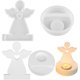 thumbnail image 1 of Molde de silicona con forma de ángel, 2 moldes de silicona, molde de silicona 3D, soporte para velas con base, combinación de moldes de silicona para tiritas, velas, decoraciones de Pascua y, 1 of 5