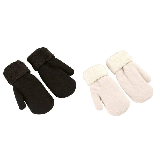 AUQ 2Pairs Gloves Skiing Accessory Winter Gloves,Snow Walk Double-Layer Design Warm Gloves,Blue and White