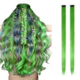thumbnail image 1 of Wig Savings! Bradem Color Card Wig Piece Long Straight Hair Single Card Two Piece Color Hair Extension Piece Gradient Hanging Ear Bleach Dyed Wig, 2X Wig Extensions, 1 of 9