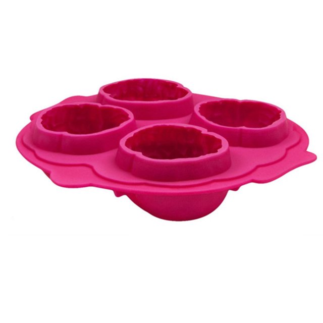 Worallymy-molde de Chocolate con forma de cerebro de 4 cavidades molde de silicona para gelatina Mousse jabón frío pudín bandeja para cubitos de hielo para hornear Worallymy JD735810281