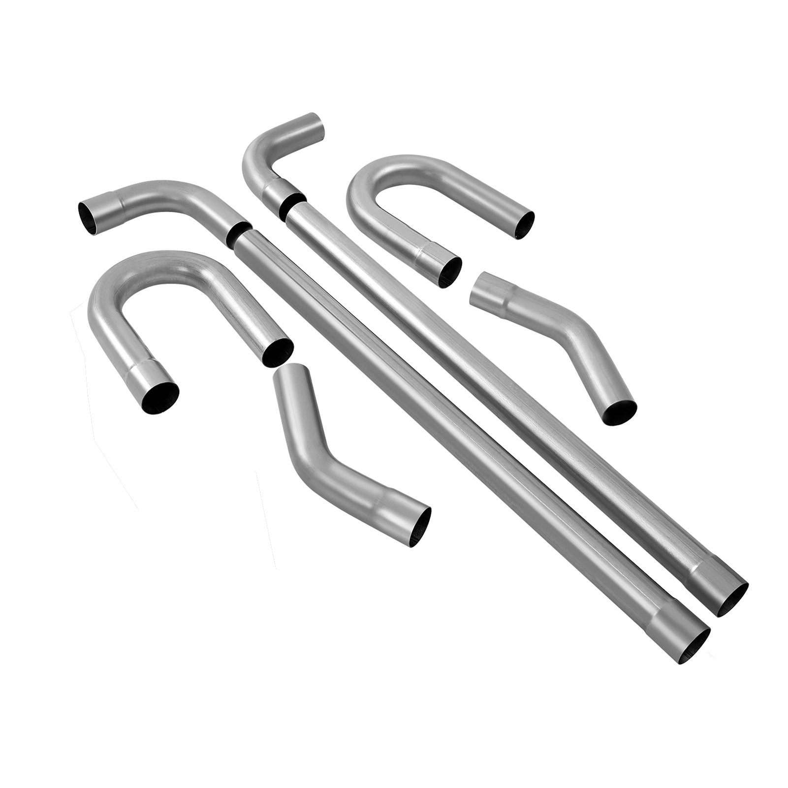 Floshine 8PCS DIY Stainless Steel 2.5 Exhaust Pipe Kit,Including