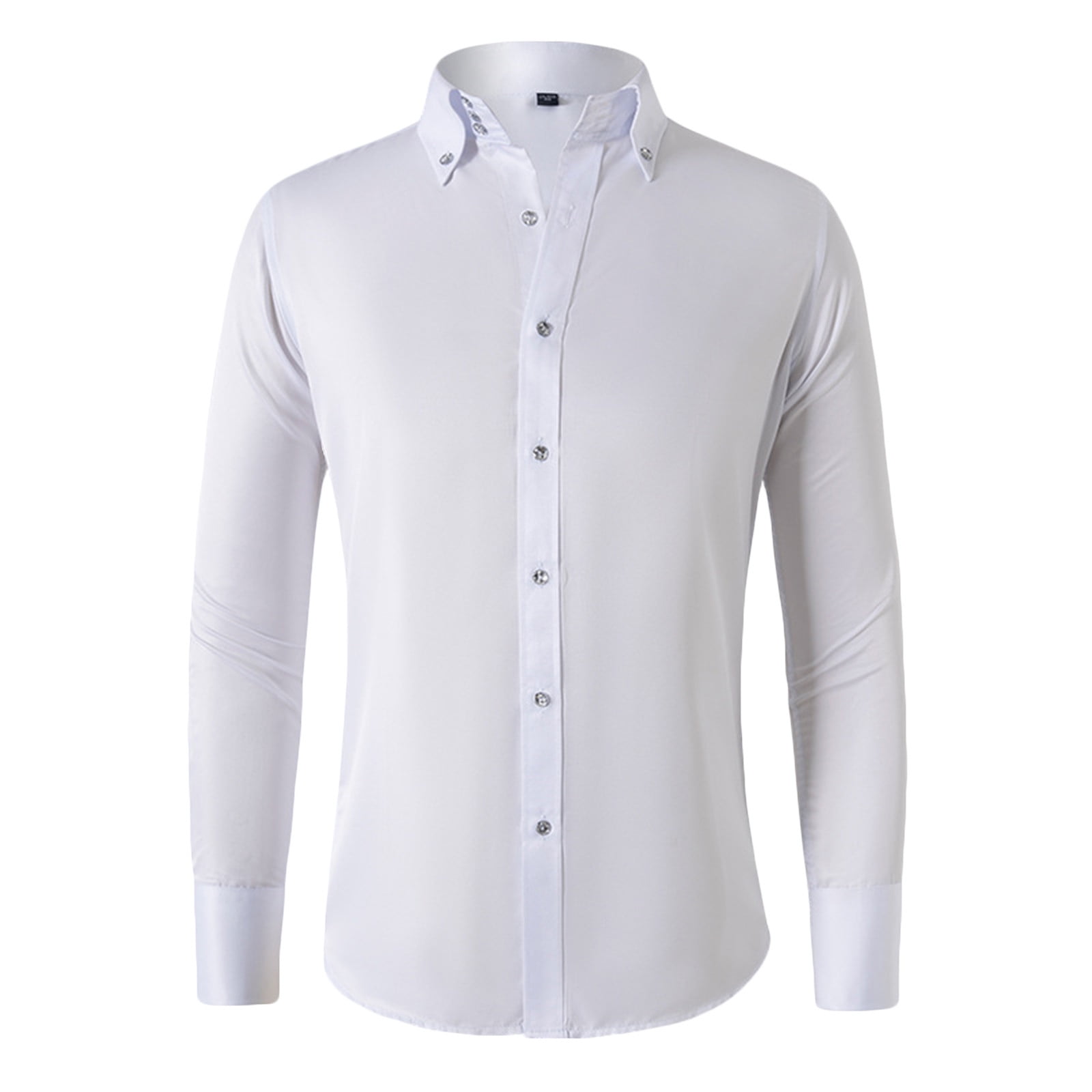 AherBiu Dress Shirts for Men Button down Slim Fitted Casual Formal