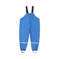 thumbnail image 2 of Kids Rain Pants, Toddler Waterproof Boys Girls Pants, Mud Dirty Proof Rain Suspender Trousers Overalls Blue 120, 2 of 4