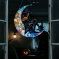 thumbnail image 4 of BNNG Halloween Ghost Stained Glass Suncatcher Hand Painted Window Hangings Suncatcher Halloween Goth Decoration for Home, Office, Kitchen, Living Room, Wall (Witch,8" Diameter), 4 of 6