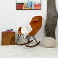 thumbnail image 3 of Jayce Mid Century Modern Indoor Nursery Velvet Rocking Chairs in Orange, 3 of 7