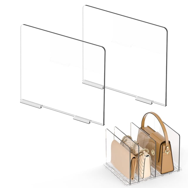 Organizador de bolsas y carteras SortNStore de plástico con 2 divisores para clutch