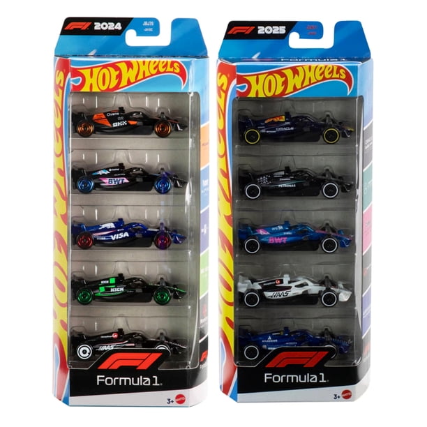 Paquete de coches fundidos a presión Hot Wheels Formula 1 F1 2024 y 2025