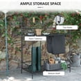 thumbnail image 5 of Chak’s Choice Folding Potting Bench Table, Metal Garden Workstation, Work Bench with Large Build-In Bag with Cover, 5 Hanging Hooks & Storage Shelf, Flourishes, 5 of 5