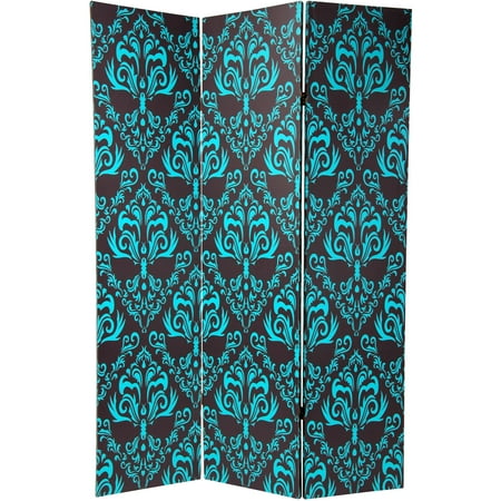 6' Tall Double Sided Damask Room Divider - Oriental Furniture