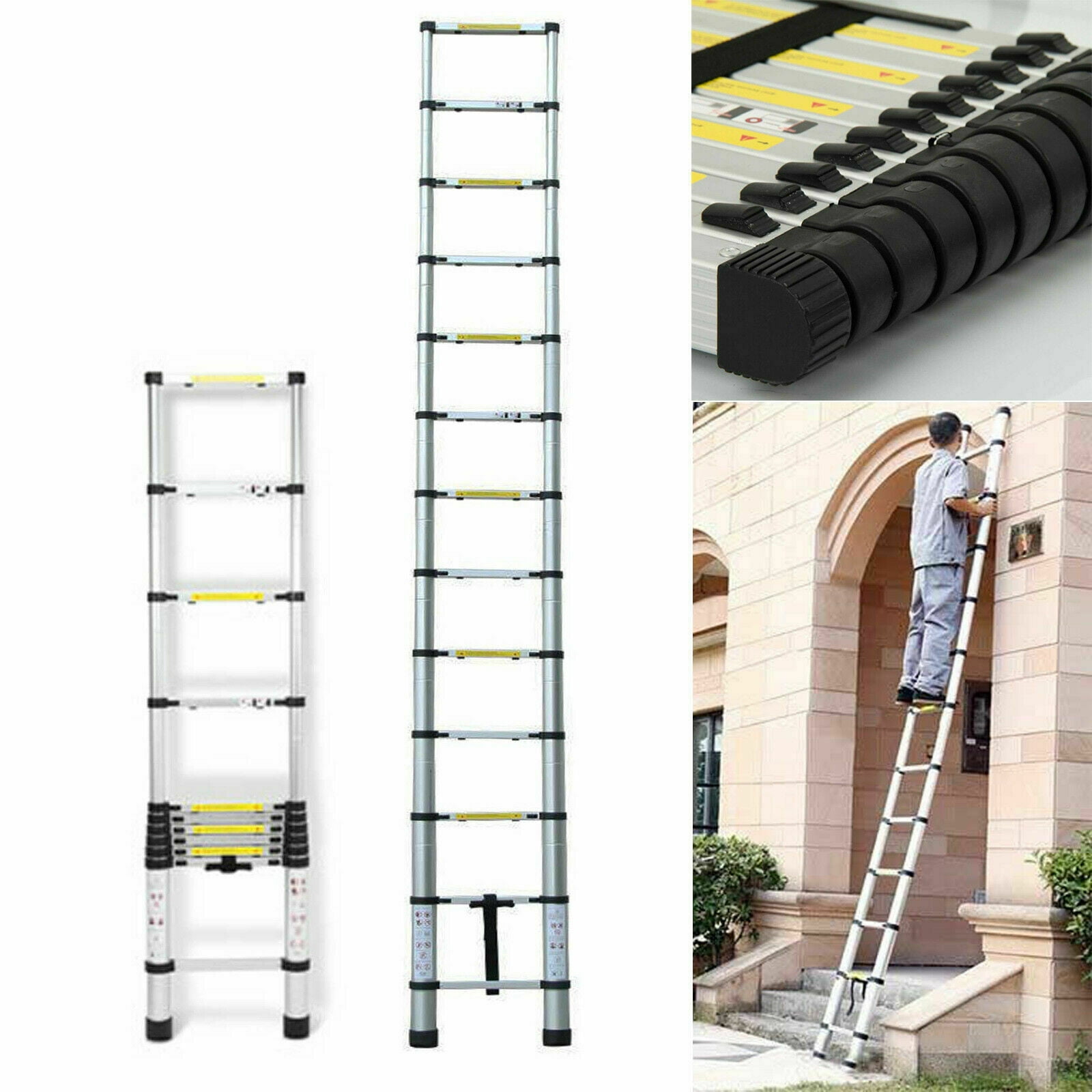 Dayplus 3.8M/12.5 FT Aluminum Telescoping Ladder Telescopic Extension
